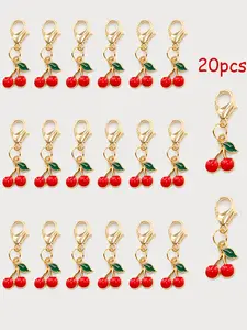 20 Cute Cherry Keychains Charms, Perfect for Backpacks, Car Keys, Gifts, Holiday Christmas Decorations, Valentine's Day Presents, Thanksgiving Gifts