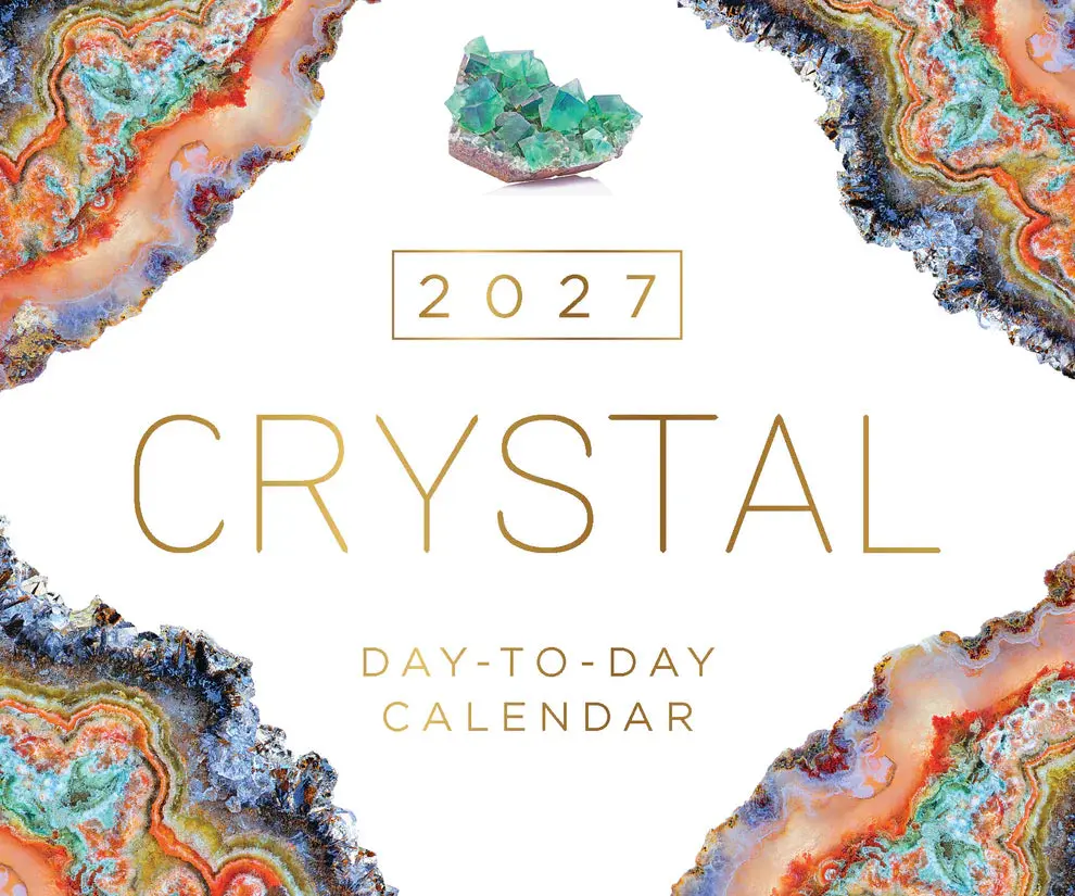 2027 Crystal Day-to-Day Calendar, Daily Crystal Ritual Desk Box Calendar with 100+ Crystals