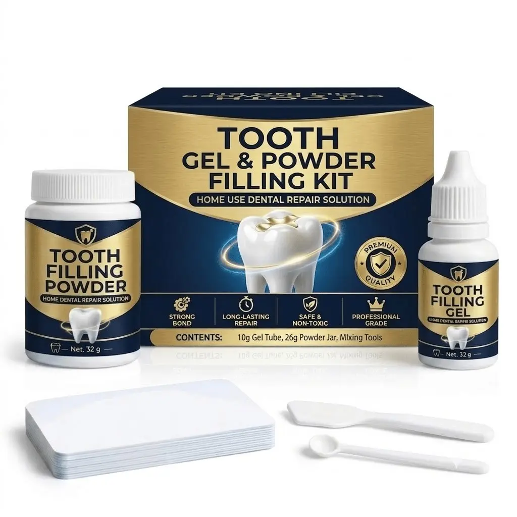 Filling Tool Set, Including Self-Curing Cement Powder And Liquid, Suitable for Home Multifunctional Filling, Complete Oral Care Additions