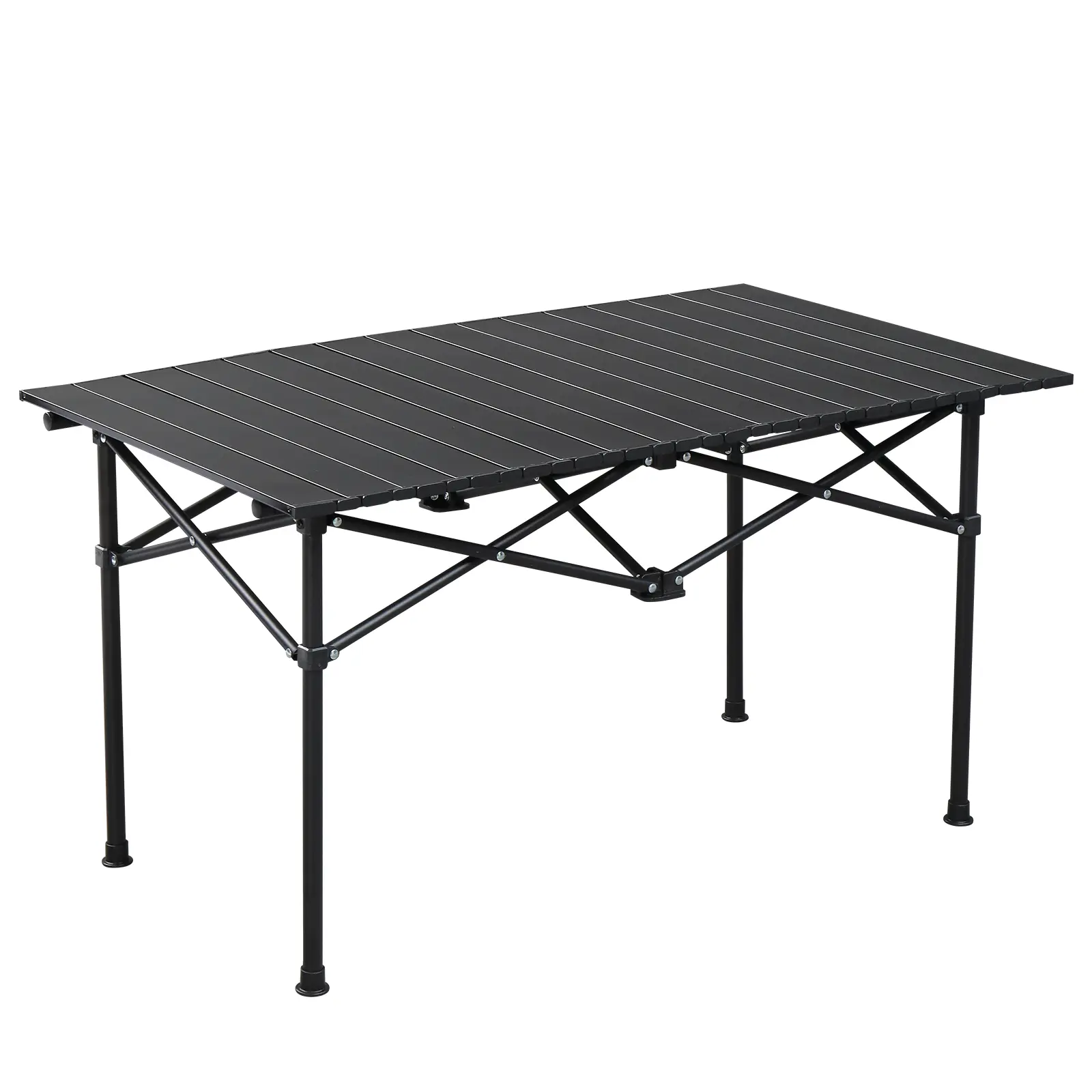 Portable Camping Table with Carbon Steel Top - 47.2" Lightweight & Functional with Foldable Legs for Compact Storage, Ideal for Outdoor Patio & BBQs