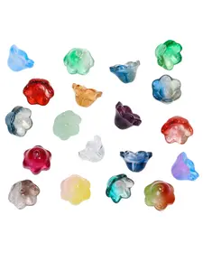100pcs 7x12mm Glass Lily Flower DIY Accessories, Handmade Bead Hairpins, Car Hangs, Bracelets, Earrings, Hair Decor Materials