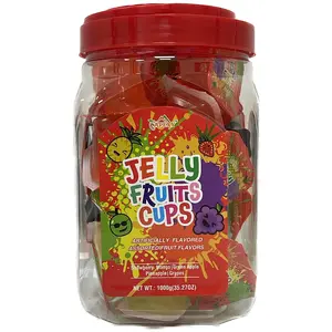 Apexy Fruit jelly cups Fruit Jelly Candy Fruit Juice Jelly Cups Assorted Flavor 35.27oz Sweet Snack Bonbon Soft Grape