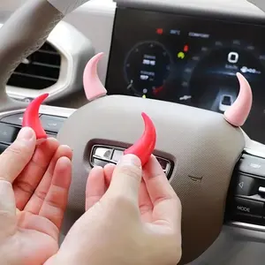 2pcs Cute car steering wheel decoration - creative devil corner stickers for dashboard and air conditioning vents Decal Sticker