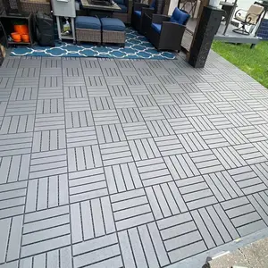 44 Pack Interlocking Deck Tiles, 12"x12" Patio Pavers, Heavy Duty Outdoor Flooring with Drainage, Waterproof Non-Slip Snap-Together Tiles for Balcony, Poolside, Garage