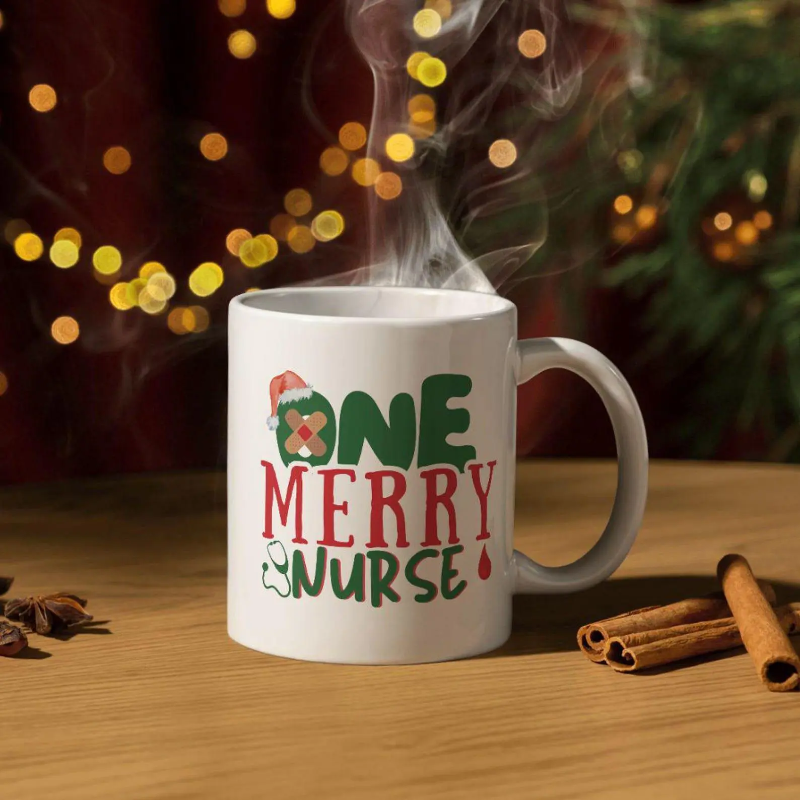 Nurse Christmas Mug, Holiday Gift for Nurses, Festive Coffee Cup, Medical Professionals Christmas Present, Healthcare Worker Xmas Mug, Nurse