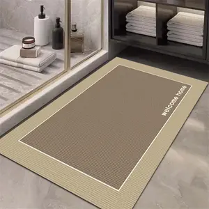 1 Piece Super Absorbent Non-slip Bathroom Mat - Fast Drying, Soft Polyester Blend with Geometric Pattern for Kitchen and Shower Use, Versatile Home Décor for All Seasons, Bathroom Décor, Home Decor, Water Absorbent Mat, Quick Drying Mat, Home Supplies