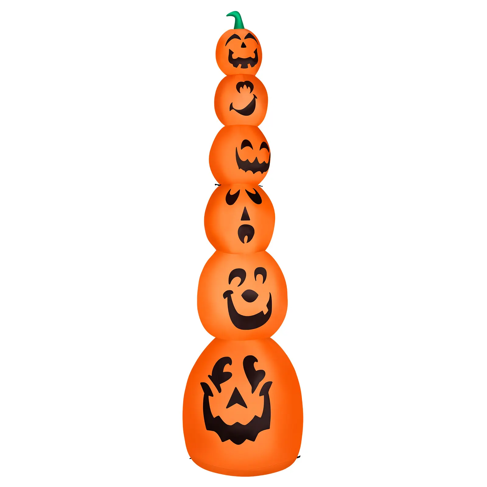 Ubesgoo 9FT Stacked Pumpkins Inflatable Halloween Decor, 6 Warm White LED Lights, 12V 1250mA, US Plug