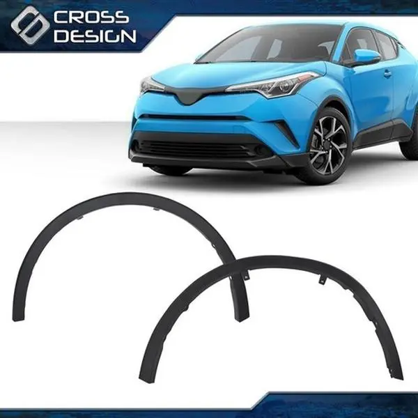 CROSSDESIGN 2pc Car Fender Trim Pair - Left/Right Sets for 2018-21 Toyota C-HR Front Driver & Passenger Sides, Nightshade Heavy-Duty Easy-Install Car Exterior Accessory, Direct Pricing, No Extra Tools Needed