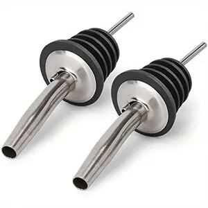 Stainless Steel Wine Pourer, 2 Counts Olive Oil Liquor Pourer Spout, Wine Bottle Pourer for Restaurants Coffee Shops and Pubs, Home Bar Accessories