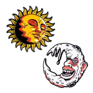 "Highway Hotel" Sun & Moon Enamel Pins