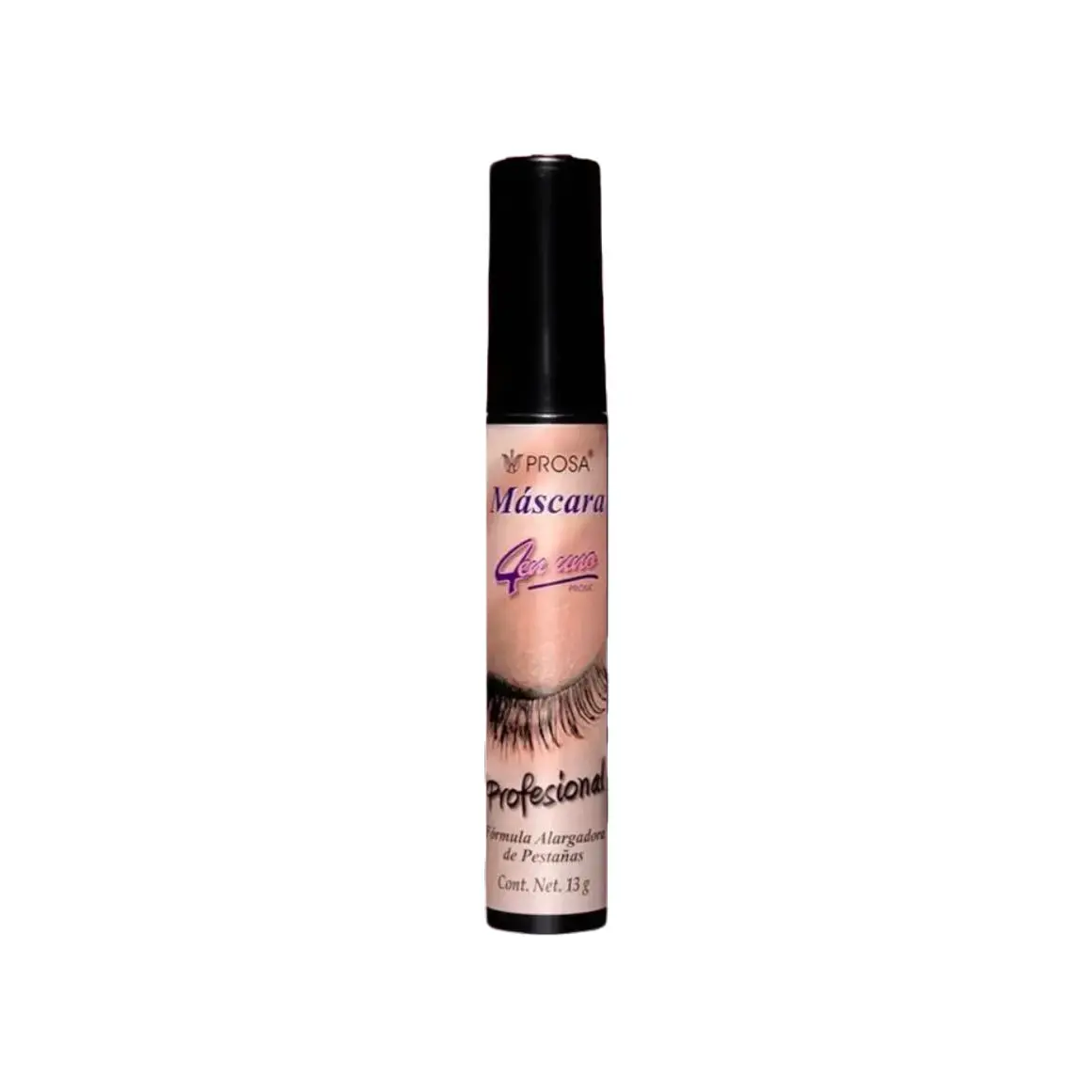 Prosa Professional 4 en 1 Eyelash Mascara Black - Maxi-Volume, Length & Definition, Water-Resistant, Natural Oils, 13g, Made in Mexico (BLACK MASCARA))