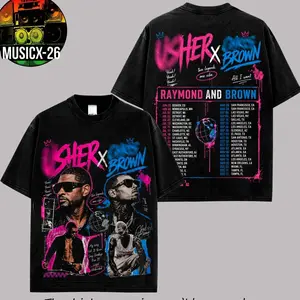 [X-26] The R&B Tour Date 2026 : Raymond & Brown Premium Cotton T-Shirt, R&B Music Duo Graphic Tee, Urban Hip Hop Soul Streetwear Shirt, Concert Tour Merch, Gift for R&B Fans, Vintage Music Tee BUC