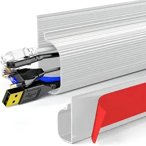 Yitap Desktop Cable Organizer, Work Organizer, 40cm Self-Adhesive Wire Management Tray, No Drilling Hidden Cord Holder, Easy Storage for Plug Boards & Wires