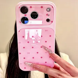 Phone case Cover suitable for iPhone | polka dot bow | pink atmosphere | gift | phone case 11 12 13 14 15 16 17 Pro Max