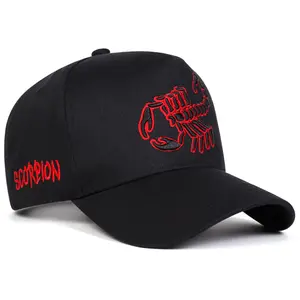 Unisex Scorpion Embroidered Baseball Cap Outdoor Adjustable Sunscreen Leisure Hat Spring Autumn Travel Tourism Beach Vacation