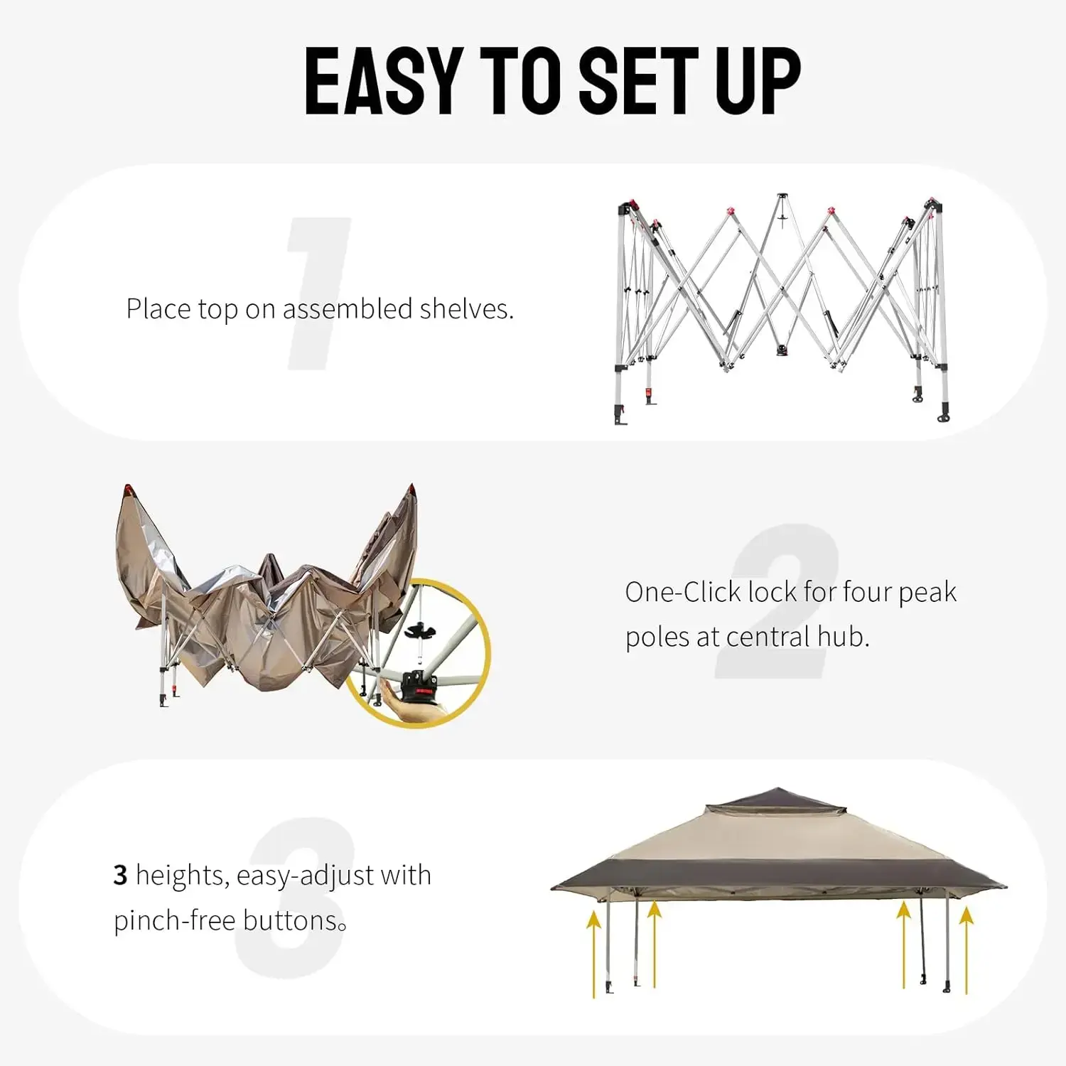 13x13 Pop Up Gazebo, Canopy Tent, Gazebos on Clearance - Outdoor Gazebo for Backyard & Patio Furniture - Carpa Pop Up Tent with Wheeled STO-N-Go Cover Bag,Portable Sunshade Shelter,outdoorfurnitureset,home decor,camping essentials