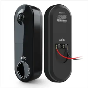 Arlo Essential Wired Video Doorbell - HD Video, 180° View, Night Vision, 2 Way Audio, Black - AVD1001B