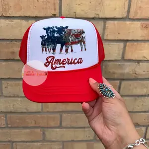 America three cows trucker hat