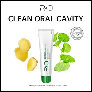R&O Natural Ginger Mint Toothpaste 3.5 oz Whitening Anti-Tartar Fresh Breath Gum Care with Calcium Silica & Ginger Extract Probiotic Whitening Minty Toothpaste