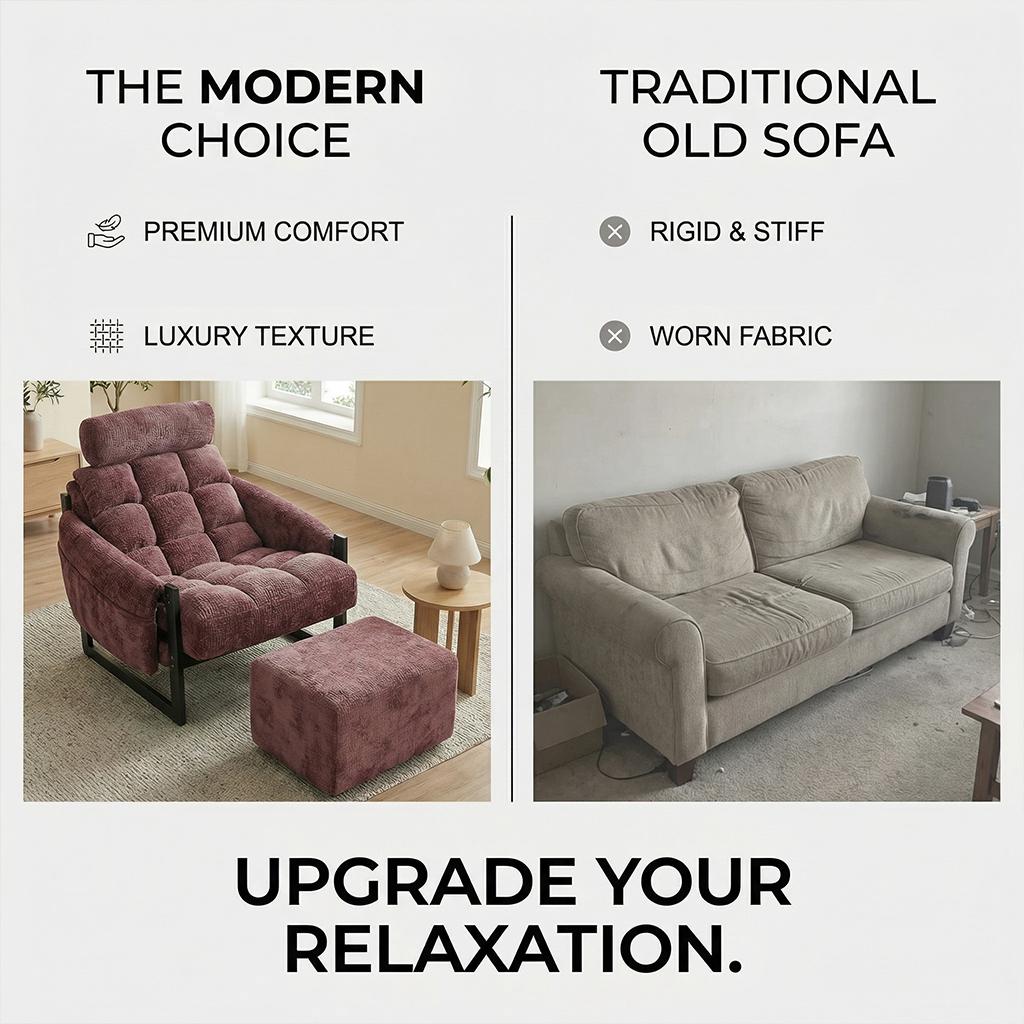 Manual Oversized Recliner Overstuffed Chairs Large Recliner High Weight Capacity Big and T Comfortable Living Room Furniture