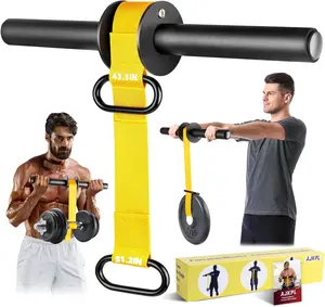 Forearm Strengthener and Wrist Roller 43.3 in & 51.2 in Ultra-Strong Nylon Webbing with Quick Locking Mechanism Durable Anti-Slip Grip Handles for Forearm Strength Training