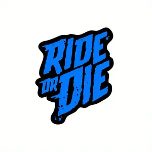 2-Pack RIDE OR DIE Waterproof Vinyl Bike & Motorcycle Frame Stickers Decal - Bold lettering, vibrant colors (pink, blue, yellow, green, red) for mountain bikes, motorcycles, DIY custom, adventure design, weather resistant stickers