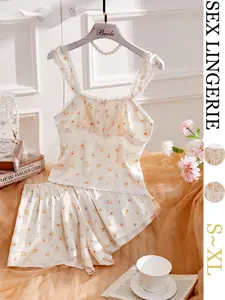 🌸 Sweet Floral Prints Lace Lounge Set – Cute, Cozy & Girly Lingerie for Lazy Days & Romantic Mornings ☕️💖 #FloralLoungewear #LaceSleepwear #CozyVibes #TikTokFashion #GirlyStyle #LazyDayEssentials #RomanticMornings #SoftAesthetic