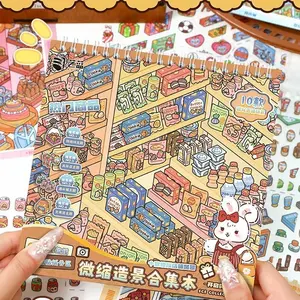 27 Sheets DIY Scene Sticker Set, Miniature Landscape Decals, Handmade Journal Stickers, Scrapbook Paper Crafts, Phone Case Decorations