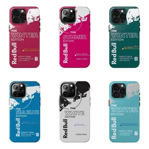 Plum Red Winter Edition Case | Sea Blue Juneberry Aesthetic Cover | Colorful Energy Drink Inspired Phone Accessory - Phone Cover for iPhone 7-17 Pro Max / for Samsung S21-S25 Ultra