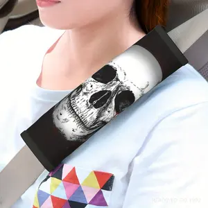 White Skull Print Car Safety Belt Shoulder Guard - Universal Fit Protection Pad, Halloween Wear for Cars, SUVs, Trucks & Backpacks
