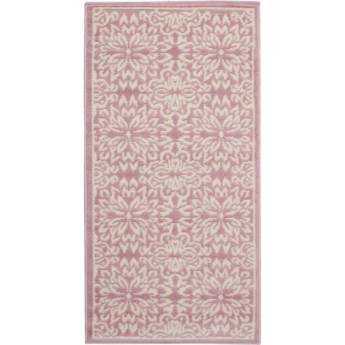 2 x 4 ft. Floral Power Loom Rectangle Area Rug - Pink