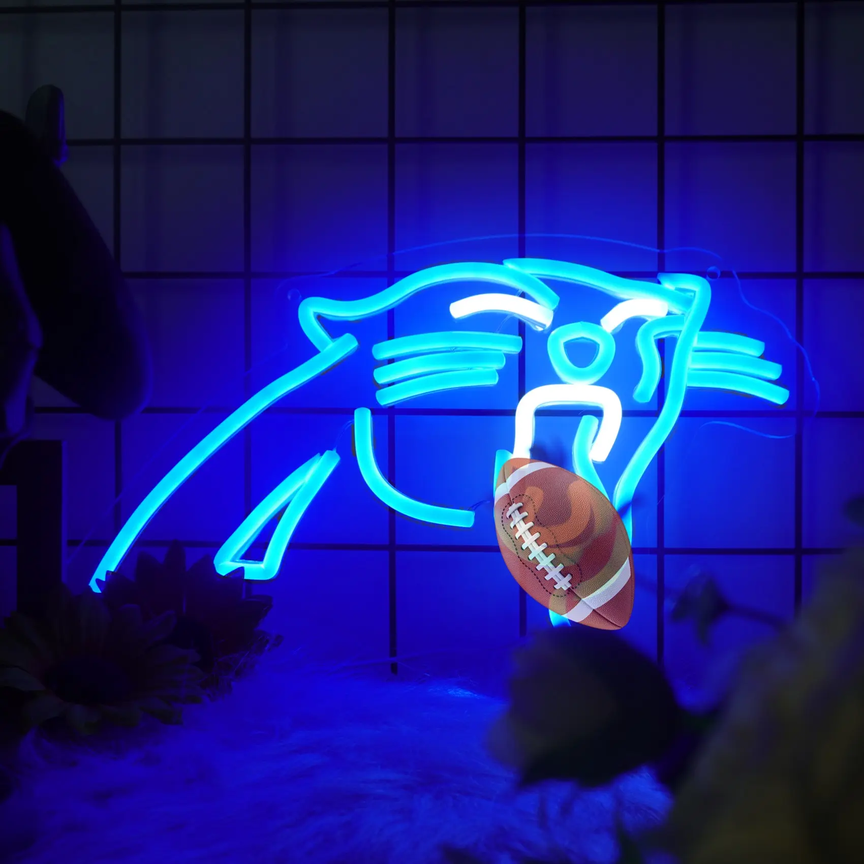 Football LED Neon Light - Glowing Home Decor, Illuminated Letter Sign, Birthday Gift for Men, Wall Decor for Man Cave Bar Dorm Party Game Room, Led Neon Lights, Neon Sign Decor