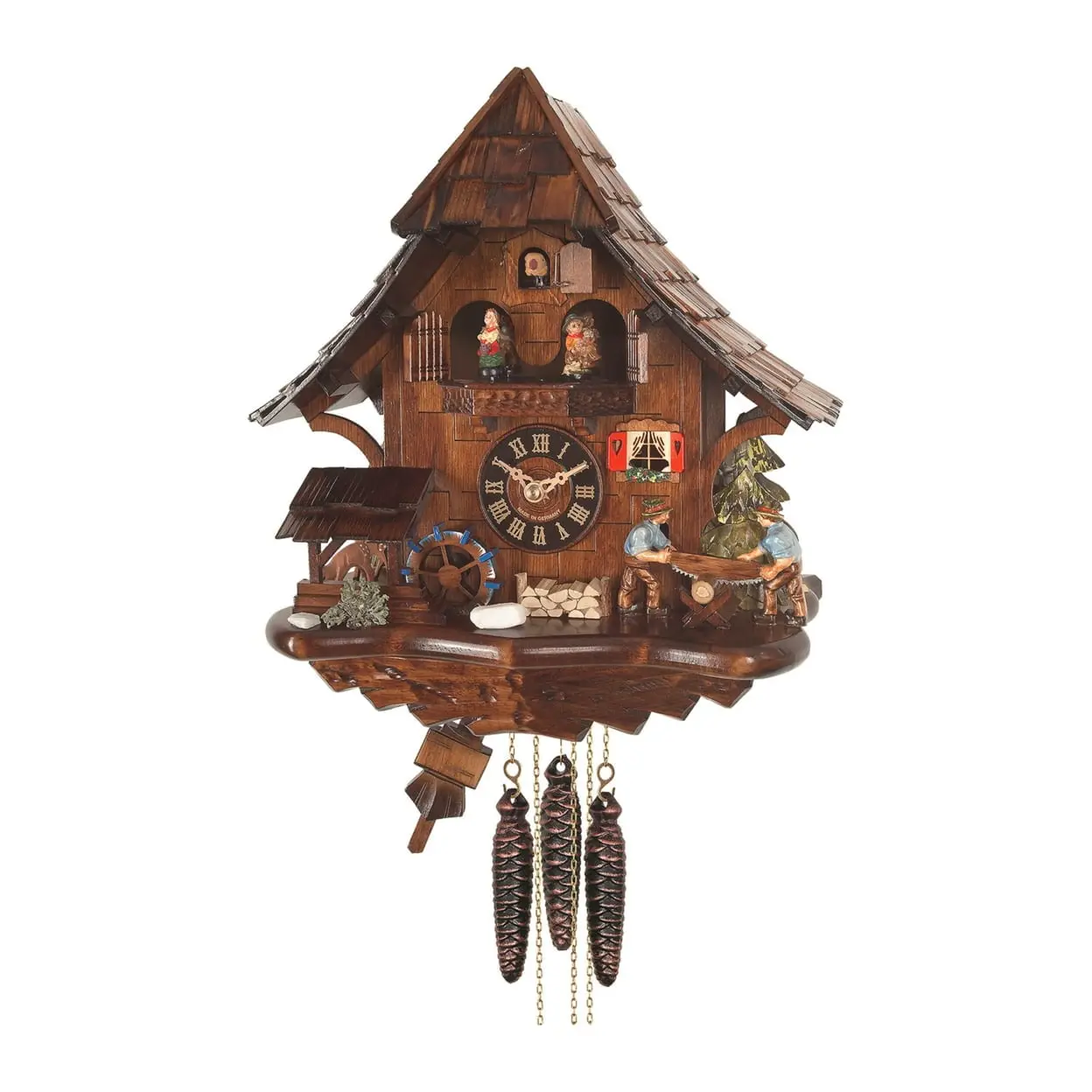 Alexander Taron 4927QMT Engstler Battery-Operated Cuckoo Clock with Wood Cutters Design, Office Cutting Supplies Room Decor