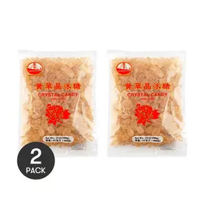 2 Pack Pearl River Bridge Yellow Rock Sugar Crystals, 400g Each - Premium Sweetener for Cooking & Baking