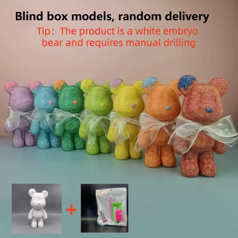 Shimmering DIY Rhinestone Bear, Resin Craft, Handicraft, Handmade Crafts, Perfect for Valentine's Day and Christmas Gifts, Kids' Gift, Enhances Manual Skills