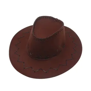 OIDEA Western Cowboy Hat for Men Women Wide Brim Sun Hat Straw Felt Roll Up Outdoor Rancher Cap Coffee