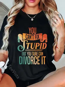 100% Cotton Unisex Funny Divorce Art For Men Women Divorced Marriage Divorcee T-Shirt