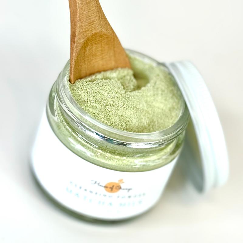 House of Orange Matcha Milk Cleansing Powder for Gentle Acne Treatment & Calming Redness, Vegan, Fragrance-Free, Nourishing Coconut & Rice Clay Facial Wash, 2 oz Pack