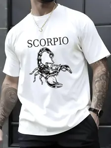100% Cotton Unisex Scorpio Zodiac Sign Constellation November Birthday Gift T-Shirt , Men's Women's Shirt Top, Short Sleeve Tops Crewneck Tshirt