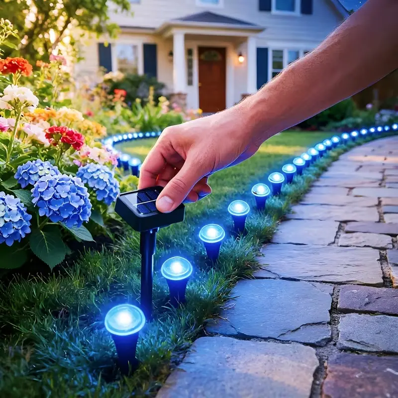 Solar Powered 30-Light Heads Plastic Garden Stake Lights, IP44 Waterproof Pathway Decor with Ground Stakes, All Seasons Outdoor Festive Landscape Guide for Halloween, Thanksgiving