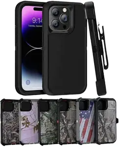 Rugged Defender Case Cover For Apple iPhone 14 / 14 Plus / 14 Pro / 14 Pro Max / Shockproof Heavyduty Protection case With Belt Clip Phonecase Protector