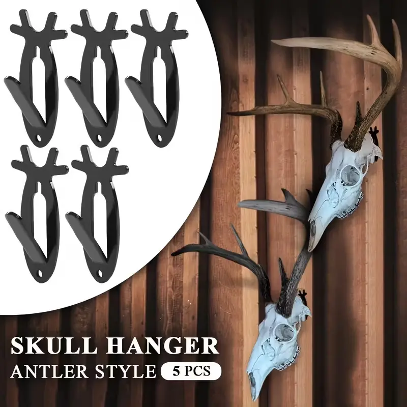 Vintage Metal Deer Head Wall Hooks Set of 5, Rustic Home Decor for Bathroom Bedroom Balcony, Includes Installation Screws