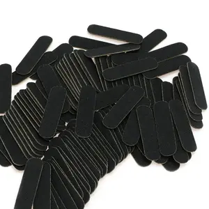 100 Pcs Mini Nail Files Bulk, Mwoot Disposable Double Sided Emery Board 180/240 Grit, Fingernail Nail File Buffer Set Manicure Tool for Natural Acrylic Fake Nails Home and Salon Use (Black)