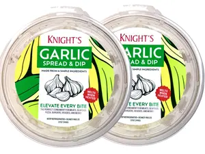 Value 2 Pack - 12oz. Knight's Original Garlic Spread (Toum - Halal Cert)