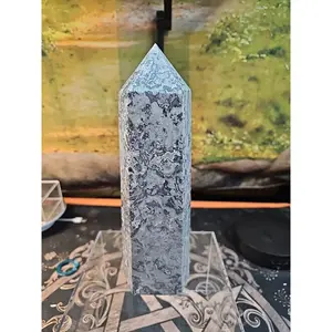 Natural Crazy Lace Jasper Crystal Point Tower - 4.83lb, 10in Tall Shape, Madagascar-Sourced Natural Stone for Meditations & Positive Energy