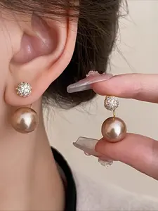 Vintage Elegant  Luxurious Exquisite Simulated pearl earrings for woman wedding Music Festival Anniversary Gift Couple's Gift，Gift for her High Quality Earrings