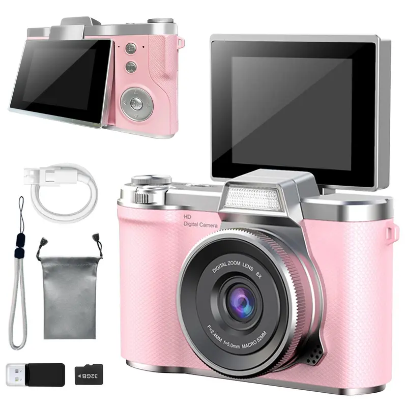 18X Digital Zoom Camera with Lens & 32GB Micro SD Card, High