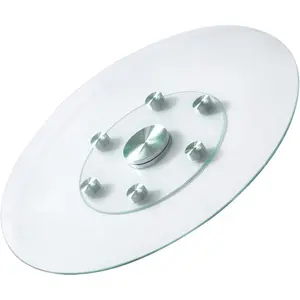 VEVOR 40 in Glass Lazy Susan Turntable, Tempered Glass Dining Table Centerpiece with 6 Rotating Wheels, 360 Smooth and Silent Spin Tabletop Rotating Tray, for Family Gatherings, Banquets WeddingsVEVOR Super Brand Day