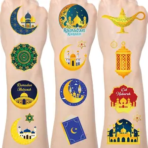 Eid Mubarak Temporary Tattoos - 200+ Eid Party Favors for Kids Ramadan Party Supplies Decorations Eid Al Adha Ramadan Mubarak Tattoos Stickers Kareem Ramadan Eid Gifts Prizes Rewards