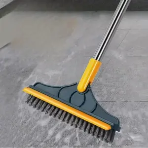 Hard Bristle Floor Brush, Gap Cleaning Brush for Bathroom, Wall Corner Toilet Tile Cleaner, Glass Squeegee Scraper, Dustpan Set